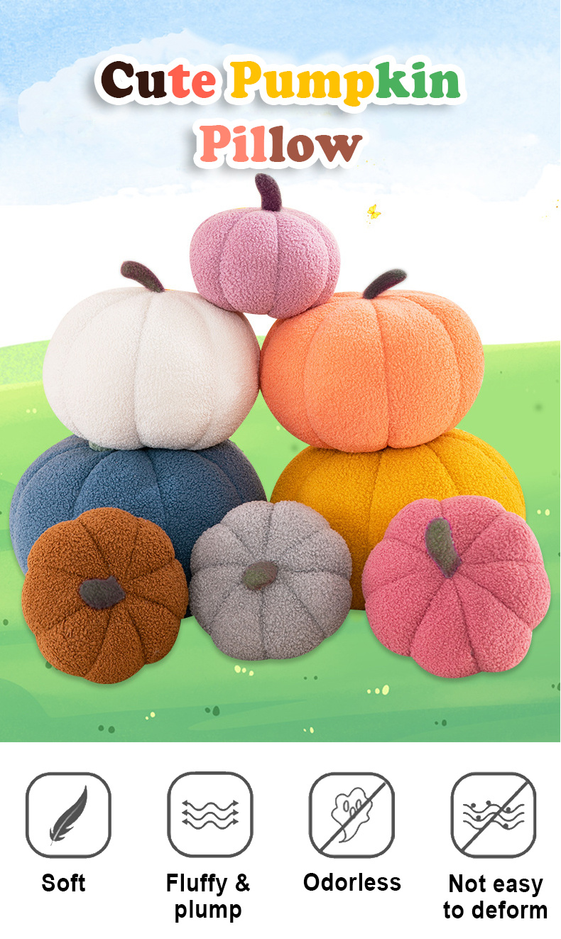 Cute Pumpkin Pillow Plush Stuffed 3D Toy-1
